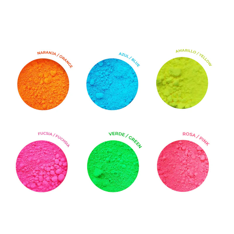 Neon powder colors set 6 colors